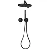 Image de KEUCO IXMO Set de douche 3 Mitigeur monocommandé, 2 consommateurs avec support de douche et pomme de douche, rosace ronde, 59651370301, Couleur: Noir Mat