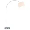 Image de TRIO, Lampadaire, Hotel 1xE27, max.60,0 W Corps: metal, Nickel mat L:30,0cm, H:215,0cm, P:107,0cm IP20,Interrupteur pied,Hauteur réglable