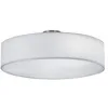 Image de TRIO, Plafonnier, Hotel 3xE27, max.60,0 W Tissu, Blanc, Corps: metal, Nickel mat Ø:50,0cm, H:20,5cm IP20