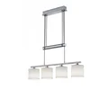 Image de Trio Leuchten Jojo 305400401 Garda Suspension E14 Nickel mat Abat-jour en tissu Blanc 13,5 x 77 x 150 cm