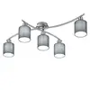 Image de Trio Lighting Plafonnier Garda à 5 lampes, abat-jour gris