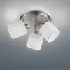 Image de Reality Leuchten Spot pour plafond Tommy, nickel/blanc, Ø 25 cm, 3 lampes. tissu