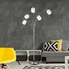 Image de Reality Leuchten Lampadaire Tommy, nickel/blanc, hauteur 200 cm, 5 lampes, tissu