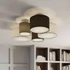 Image de Trio Lighting Plafonnier Hotel avec cinq abat-jour en tissu