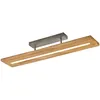 Image de Trio, Plafonnier, Brad incl. 1 x LED,SMD,27,0 Watt,3000K,3400 Lm. Corps: Bois naturel, couleur de bois L:100,0cm, L:20,0cm, H:16,7cm,Fonction mémoire,