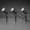 Image de Trio Lighting Spot d'extérieur Ubangi avec piquet en lot de 3