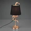 Image de Reality Leuchten Lampe Lola à figurine flamand rose, noire/dorée