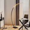 Image de Trio Lighting Lampadaire arqué LED Bangkok, noir mat