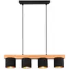 Image de Reality Leuchten Suspension Cameron, à quatre lampes, noire