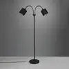 Image de Reality Leuchten Lampadaire Tommy, noir/or, hauteur 130 cm, à 2 lampes. Tissu