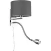 Image de Trio Lighting Applique murale Hotel avec lampe de lecture LED, ronde, grise
