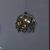 Image de Reality Leuchten Suspension Leavy, noir/or, Ø 38 cm, plastique
