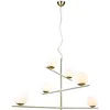 Image de Trio, Suspension, Pure 6xE14, max.28,0 W Verre, Blanc, Corps: Métal, Laiton mat L:115,0cm, L:80,0cm, H:150,0cm Pivotant,IP20,Sans illuminant,Réglable en hauteur