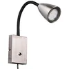 Image de Trio, Applique, Wanda 1xGU10, max.10,0 W Corps: Métal, Nickel mat L:8,5cm, H:23,5cm, P:22,0cm Interrupteur,Flexible,Montage au mur,IP20,Sans illuminant,FLEXConnect
