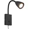 Image de Trio Lighting Applique murale avec fiche, noir mat