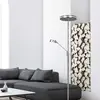 Image de Trio Lighting Lampadaire à éclairage indirect LED Franklin, lampe de lecture, nickel mat