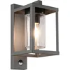Image de Trio, Applique, Lunga 1xE27, max.40,0 W Verre, Transparent claire, Corps: Fonte daluminium, Antracite L:16,0cm, H:33,5cm, P:22,0cm IP44