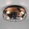 Image de Reality Leuchten Ventilateur Trondheim, télécommande, 4xE27, bois