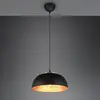 Image de Reality Leuchten Suspension Punch noir/or à 1 lampe Ø 35 cm
