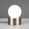 Image de Reality Leuchten Lampe à poser Countess opale, pied métal nickel