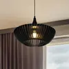 Image de Trio Lighting Suspension Colino en lamelles de bois, noire