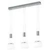 Image de Trio Leuchten Suspension LED Intérieur Chambre - Nickel - Blanc - Verre - Métal - 3 ampoules - 82 x 150 cm - Hauteur réglable