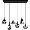 Image de Trio Lighting Suspension Lumina, 6 lampes, noir/chromé, verre