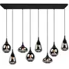 Image de Trio Lighting Suspension Lumina, à 8 lampes, noir/chromé, verre