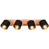 Image de Reality Leuchten Spot pour plafond Tommy, bois/noir/or, longueur 72 cm, 4 lampes