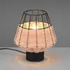 Image de Reality Leuchten Lampe à poser Borka avec rotin et cage, naturelle