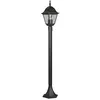 Image de Trio Leuchten Livenza 405760132 Lampadaire d'extérieur en aluminium moulé sous pression, verre transparent, avec 1 ampoule E27, noir mat