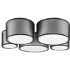 Image de RIO, Lampe de table, Burton 1xE14, max.28,0 W Organza, Fumé, Corps: Métal, noir mat Ø:12,5cm, H:28,5cm Interrupteur de cordon,IP20,Sans illuminant