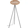 Image de Trio Lampadaire Hedda 412300136, métal noir mat, abat-jour sisal, sauf 1x E27