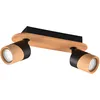 Image de Trio Plafonnier ARUNI 801100232, métal noir mat, bois naturel, excl. 2 x GU10
