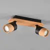 Image de Trio Lighting Spot pour plafond Aruni en bois à 2 lampes noir
