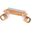 Image de Trio Plafonnier ARUNI 801100231, métal blanc mat, bois naturel, excl. 2 x GU10