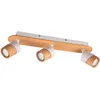Image de Trio Plafonnier ARUNI 801100331, métal blanc mat, bois naturel, excl. 3 ports GU10