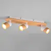 Image de Trio Lighting Spot pour plafond Aruni en bois à 3 lampes blanc