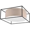 Image de Trio Plafonnier Ross 603100344, métal noir mat, abat-jour beige, sauf 3x E27