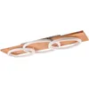 Image de Trio Plafonnier LED Barca 641110331, métal blanc mat, bois pin naturel, avec LED 40 Watt, variateur d’intensité