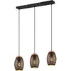 Image de Reality Suspension Bidar R31573080, métal noir mat, bois naturel, sauf 3x E27