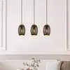 Image de Reality Leuchten Suspension Bidar, longueur 71 cm, noir-doré, 3 lampes, métal