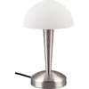 Image de Reality Lampe de table Canaria R59561107, métal nickel mat, verre blanc essuyé, avec LED E14 de 4,9 watts, On/Off Touch