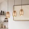 Image de Reality Leuchten Suspension Bidar, longueur 71 cm, brun café, 3 lampes, métal