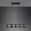 Image de Reality Leuchten Suspension Sheldon avec cinq sphères de verre