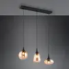 Image de Trio Lighting Suspension Lumina, 3 lampes, noir/ambre, verre