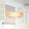 Image de Reality Leuchten Suspension LED Monte, Ø 60 cm, bois clair, bois, CCT