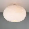 Image de Reality Leuchten Plafonnier Furry, Ø 50 cm, couleur sable, peluche synthétique