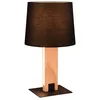Image de Trio 547610232 Rahul Lampe de Table Bois Naturel & Noir Mat