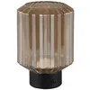 Image de Reality Leuchten R57761113 Lord R57761113 Lampe de table à LED avec 4 touches tactiles en métal noir mat et verre ambre 1,5 W